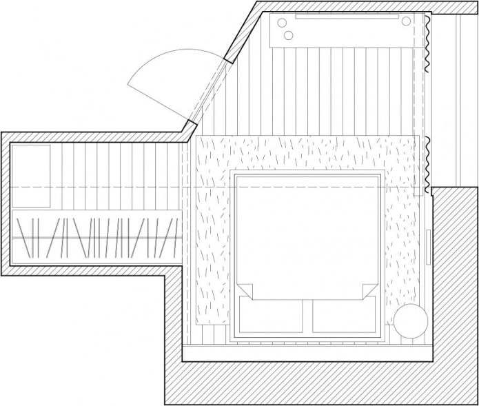 the layout of the attic bedroom
