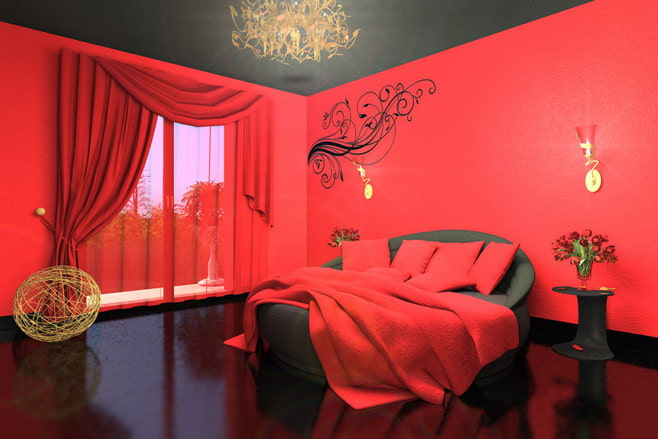 Dormitorio en rojo