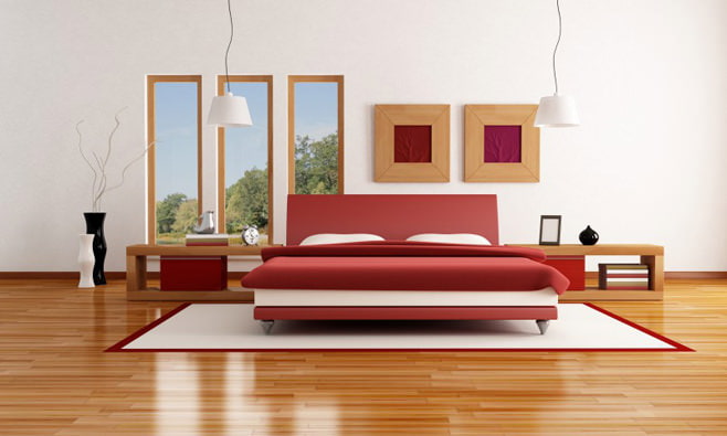 Sypialnia w kolorze czerwonym