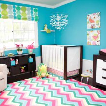 Chambre d'enfant aux couleurs turquoise: caractéristiques, photo-1