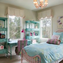 Chambre d'enfant aux couleurs turquoise: caractéristiques, photo-10