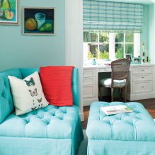Chambre d'enfant aux couleurs turquoise: caractéristiques, photo-7