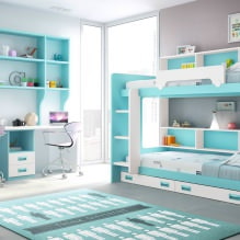 Chambre d'enfant aux couleurs turquoise: caractéristiques, photo-6