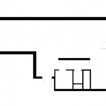 Projekt trojizbového bytu 66 m2. M-1