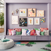 Lavendelinredning: kombination, stilval, dekoration, möbler, gardiner och tillbehör-6