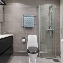 Gray tile in the bathroom: features, photo-6