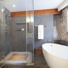 Carrelage gris dans la salle de bain: caractéristiques, photo-2