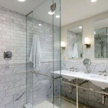 Carrelage gris dans la salle de bain: caractéristiques, photo-0