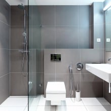 Harmaa laatta kylpyhuoneessa: ominaisuudet, valokuva-1