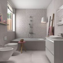 Gray tile in the bathroom: features, photo-3
