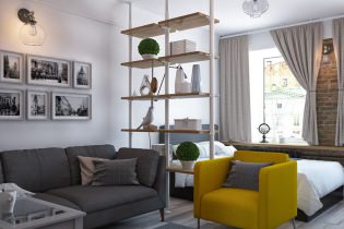 Design av en lägenhet-väst med ett rum med 37,5 kvadratmeter. m.