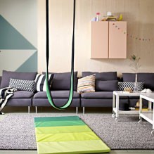 Swing στο διαμέρισμα: τύποι, θέση εγκατάστασης, τις καλύτερες φωτογραφίες και ιδέες για το εσωτερικό-13
