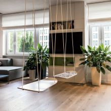Schaukel in der Wohnung: Aussicht, Wahl des Installationsortes, beste Fotos und Ideen für den Innenraum-4