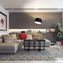 Moderní rohové pohovky v interiéru obývacího pokoje-8