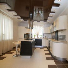 Опции за дизайн на окачени тавани в кухнята-7