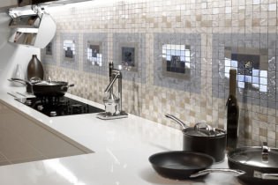 Kuhinjska pregača od mozaika: fotografija, dizajn, pregled materijala