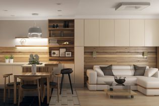 A lakás konyha-nappali kialakítása: 7 modern terv