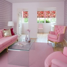 Projekt salonu w kolorze różowym: 50 przykładowych zdjęć-5