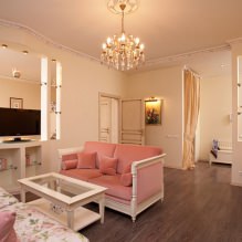 Design del salotto rosa: 50 foto di esempio-11