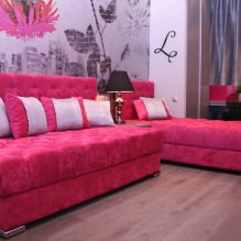 Růžový design obývacího pokoje: 50 ukázkových fotografií-13