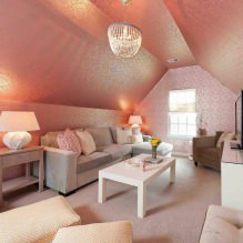 Thiết kế phòng khách màu hồng: 50 ảnh mẫu-12