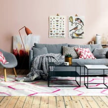 Projekt salonu w kolorze różowym: 50 przykładowych zdjęć-20
