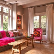 Pink living room design: 50 sample photos-3