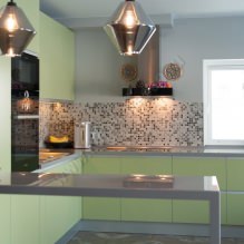 Design corner kitchen with a bar counter-6