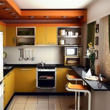 Design of a corner kitchen with a bar counter-20
