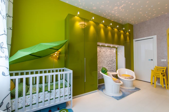 Interior en tonos verdes: 50 opciones de diseño moderno, foto