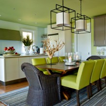 Interior em tons de verde: 50 opções de design moderno, foto-7