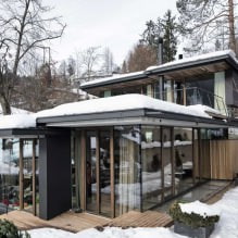 Куће са панорамским прозорима: 70 најбољих инспиративних фотографија и решења-7