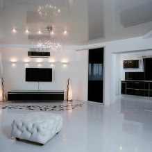 Interior en blanc i negre: característiques de disseny, 60 fotos-12