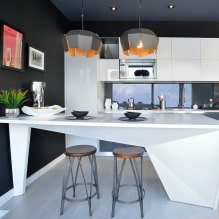 Design av ett kök med bardisk: 60 moderna bilder i interiören -6