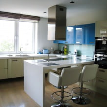 Design av et kjøkken med bar: 60 moderne bilder i interiøret -15