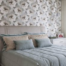 Design av ett sovrum med grå tapet: 70 bästa foton i interiören-4