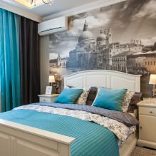 Gri duvar kağıdına sahip bir yatak odası tasarımı: iç mekanda en iyi 70 fotoğraf-3