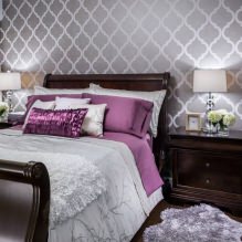 Gri duvar kağıdına sahip bir yatak odası tasarımı: iç mekanda en iyi 70 fotoğraf-15