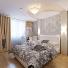 Дизайн на спалня със сив тапет: 70 най-добри снимки в интериора-12