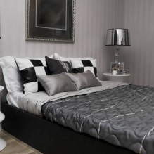 Дизайн на спалня със сив тапет: 70 най-добри снимки в интериора-14