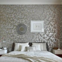 Disseny d’un dormitori amb paper pintat gris: 70 de les millors fotos de l’interior-11