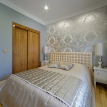 Design av et soverom med grått tapet: 70 av de beste bildene i interiøret-10