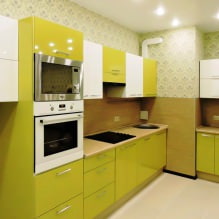Design de cuisine avec papier peint vert: 55 photos modernes à l'intérieur-1