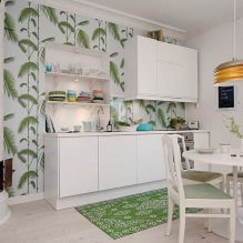 Design de cuisine avec papier peint vert: 55 photos modernes à l'intérieur-9