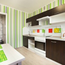 Design de cuisine avec papier peint vert: 55 photos modernes à l'intérieur-10