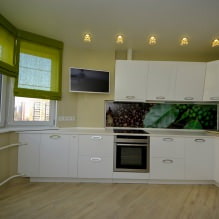 Design de cuisine avec papier peint vert: 55 photos modernes à l'intérieur-2
