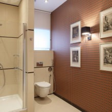 Fond d'écran pour la salle de bain: avantages et inconvénients, types, design, 70 photos à l'intérieur-27