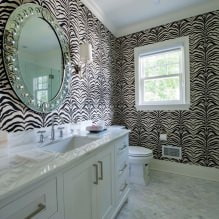 Wallpaper untuk bilik mandi: kebaikan dan keburukan, jenis, reka bentuk, 70 gambar di pedalaman-26