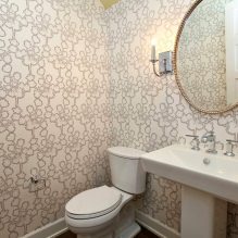 Vonios kambario tapetai: privalumai ir trūkumai, vaizdai, dizainas, 70 nuotraukų interjere-7