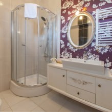 Fond d'écran pour la salle de bain: avantages et inconvénients, types, design, 70 photos à l'intérieur-2